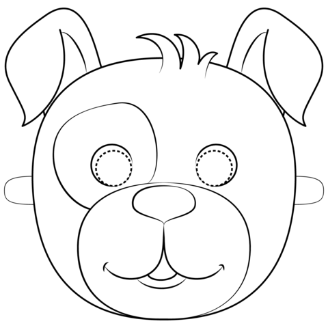 Dog Mask Coloring Page